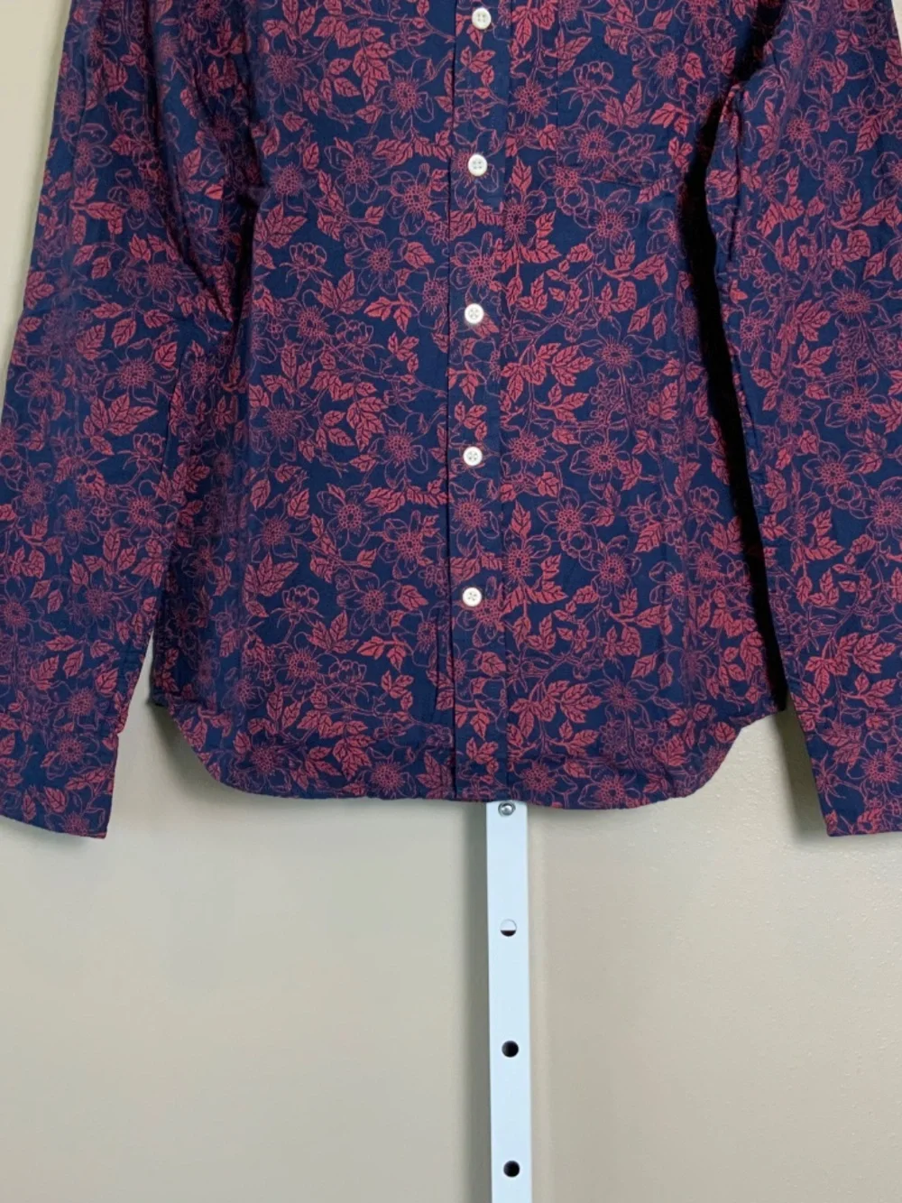 Banana Republic Untucked Slim Fit Double Weave Floral Button Down Oxford Shirt